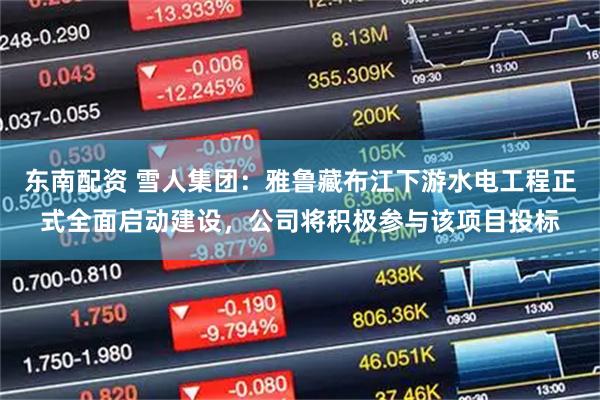东南配资 雪人集团：雅鲁藏布江下游水电工程正式全面启动建设，公司将积极参与该项目投标